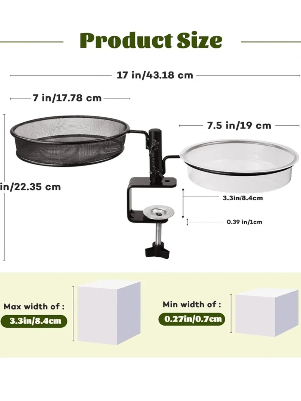 Window-Mount Dual Bird Feeder and Water Bowl - Black